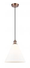  516-1P-AC-GBC-121-LED - Berkshire - 1 Light - 12 inch - Antique Copper - Cord hung - Mini Pendant