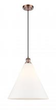  516-1P-AC-GBC-161-LED - Berkshire - 1 Light - 16 inch - Antique Copper - Cord hung - Pendant