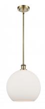  516-1S-AB-G121-12-LED - Athens - 1 Light - 12 inch - Antique Brass - Mini Pendant