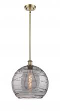  516-1S-AB-G1213-14SM - Athens Deco Swirl - 1 Light - 14 inch - Antique Brass - Pendant