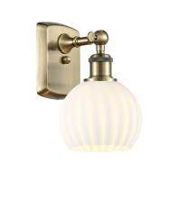  516-1W-AB-G1217-6WV - White Venetian - 1 Light - 6 inch - Antique Brass - Sconce