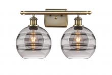  516-2W-AB-G556-8SM - Rochester - 2 Light - 18 inch - Antique Brass - Bath Vanity Light