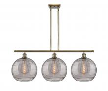  516-3I-AB-G1213-12SM - Athens Deco Swirl - 3 Light - 39 inch - Antique Brass - Cord hung - Island Light