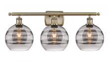  516-3W-AB-G556-8SM - Rochester - 3 Light - 28 inch - Antique Brass - Bath Vanity Light