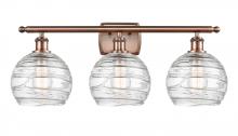  516-3W-AC-G1213-8-LED - Athens Deco Swirl - 3 Light - 28 inch - Antique Copper - Bath Vanity Light