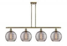  516-4I-AB-G1213-10SM - Athens Deco Swirl - 4 Light - 48 inch - Antique Brass - Cord hung - Island Light