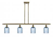  516-4I-AB-G559-5BL - Bridal Veil - 4 Light - 48 inch - Antique Brass - Cord hung - Island Light