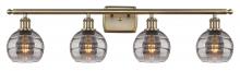  516-4W-AB-G556-6SM - Rochester - 4 Light - 36 inch - Antique Brass - Bath Vanity Light