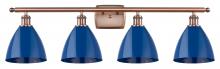  516-4W-AC-MBD-75-BL-LED - Plymouth - 4 Light - 38 inch - Antique Copper - Bath Vanity Light