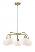  516-5CR-AB-G91 - Fenton - 5 Light - 25 inch - Antique Brass - Chandelier