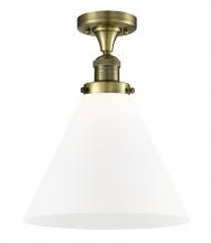  517-1CH-AB-G41-L-LED - Cone - 1 Light - 12 inch - Antique Brass - Semi-Flush Mount