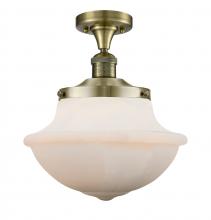  517-1CH-AB-G541-LED - Oxford - 1 Light - 12 inch - Antique Brass - Semi-Flush Mount