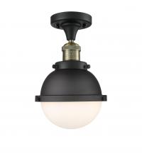  517-1CH-BAB-HFS-61-BK-LED - Hampden - 1 Light - 7 inch - Black Antique Brass - Semi-Flush Mount