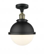  517-1CH-BAB-HFS-81-BK-LED - Hampden - 1 Light - 9 inch - Black Antique Brass - Semi-Flush Mount