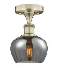  616-1F-AB-G93 - Fenton - 1 Light - 7 inch - Antique Brass - Semi-Flush Mount