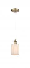  616-1P-AB-G341-LED - Hadley - 1 Light - 5 inch - Antique Brass - Cord hung - Mini Pendant