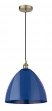  616-1P-AB-MBD-16-BL-LED - Plymouth - 1 Light - 16 inch - Antique Brass - Cord hung - Mini Pendant