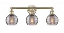  616-3W-AB-G1213-6SM - Athens Deco Swirl - 3 Light - 24 inch - Antique Brass - Bath Vanity Light