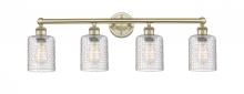  616-4W-AB-G112C-5CL - Cobbleskill - 4 Light - 32 inch - Antique Brass - Bath Vanity Light