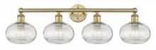  616-4W-BB-G555-8CL - Ithaca - 4 Light - 35 inch - Brushed Brass - Bath Vanity Light