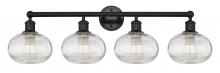  616-4W-BK-G555-8CL - Ithaca - 4 Light - 35 inch - Matte Black - Bath Vanity Light