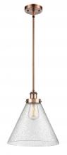  916-1S-AC-G44-L-LED - Cone - 1 Light - 12 inch - Antique Copper - Mini Pendant