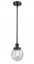  916-1S-BK-G204-6-LED - Beacon - 1 Light - 6 inch - Matte Black - Mini Pendant