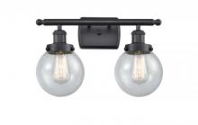  916-2W-BK-G204-6-LED - Beacon - 2 Light - 16 inch - Matte Black - Bath Vanity Light