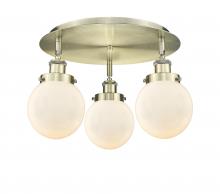  916-3C-AB-G201-6 - Beacon - 3 Light - 18 inch - Antique Brass - Flush Mount