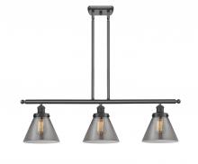  916-3I-BK-G43-LED - Cone - 3 Light - 36 inch - Matte Black - Stem Hung - Island Light