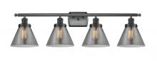  916-4W-BK-G43-LED - Cone - 4 Light - 38 inch - Matte Black - Bath Vanity Light