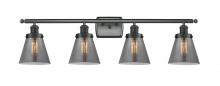  916-4W-BK-G63-LED - Cone - 4 Light - 36 inch - Matte Black - Bath Vanity Light