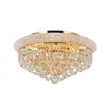  8001C20G - Empire 8 Light Flush Mount With Gold Finish