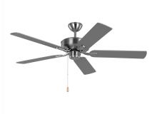  5LD52BS - Linden 52'' traditional indoor brushed steel silver ceiling fan with reversible motor