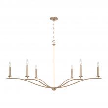  450661MA - 6-Light Elongated Chandelier in Matte Brass