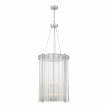 ZEEV Lighting CD10286-12-PN - 12-Light 24&#34; Foyer Polished Nickel Fluted Glass Chandelier