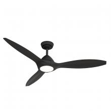  52856 - Casablanca 56 inch Surea Matte Black Damp Rated Ceiling Fan with LED LT Kit & Handheld Remote