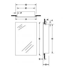  62BK244CBK - City Collection, Recessed/Surface Mount  26-1/2 in.H, Black frame with flat front mirror.