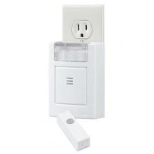  LA204WH - Visual Wireless Plug-In Door Chime — 1, 2 or 8 notes. Includes Receiver, Pushbutton and Pushbutton B