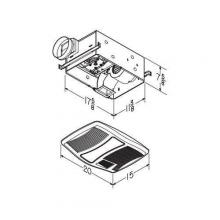  QTXN110HFLT - 110CFM Ventilation Fan with Heater and Flourescent Light