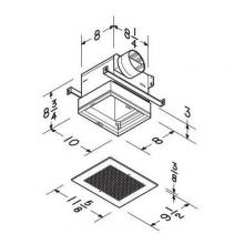  RDA - J-Can Housing W/Radiation Damper, incudes hanger bars. To be used with 110RDB, 80RDB, HD80RDB and HD