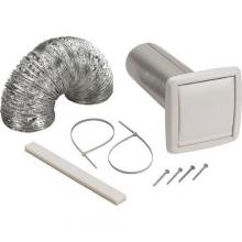  WVK2A - Wall Ducting Kit — 5' of 4 in. diameter flexible foil duct, white wall cap for 4 in. round duct,