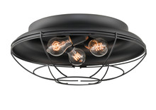  5387-MB - 3-Light Outdoor Flush Mount Matte Black