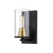  3491-MB/HBZ - Pasadena 1-Light Wall Sconce Matte Black/Heirloom Bronze