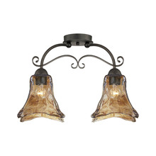  7122-BG - Chatsworth 2-Light Semi-Flush Ceiling Mount Burnished Gold