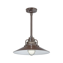  RRRS18-ABR - R Series 1-Light Stem Hung Railroad Shade Architectural Bronze