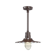  RRWS15-ABR - R Series 1-Light Stem Hung Radial Wave Shade Architectural Bronze