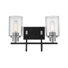  3512-MB/BN - Clifton 2-Light Vanity Matte Black/Brushed Nickel