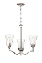  2113-BN - Caily 3-Light Chandelier Ceiling Light Brushed Nickel