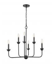  29706-MB - Freesia 6-Light Chandelier Ceiling Light Matte Black